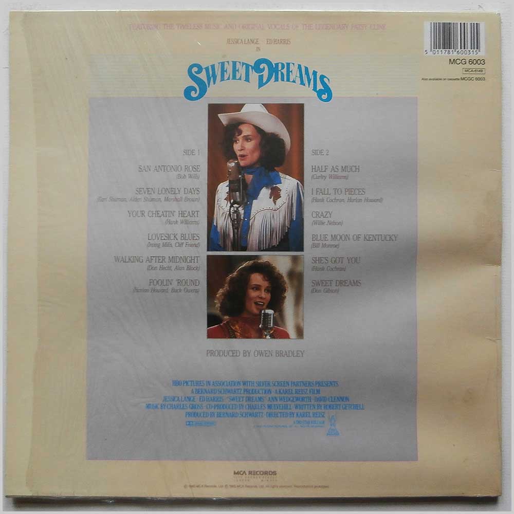 Patsy Cline - Sweet Dreams: Original Motion Picture Soundtrack: The Life and Times Of Patsy Cline  (MCG 6003) 