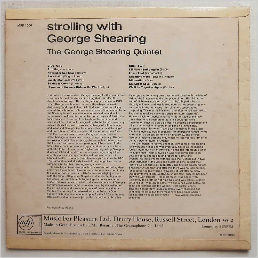 George Shearing - Strolling With Shearing  (MFP 1006) 