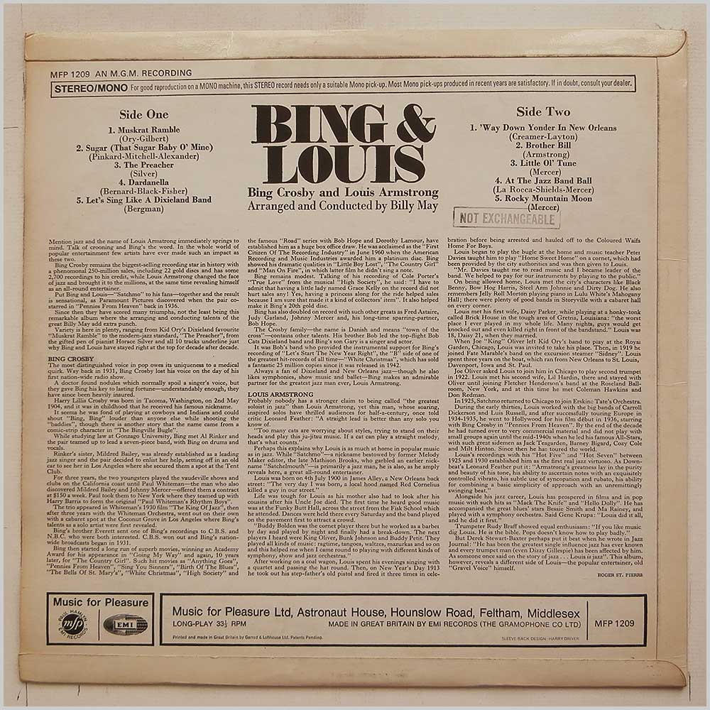 Bing Crosby, Louis Armstrong - Bing and Louis  (MFP 1209) 