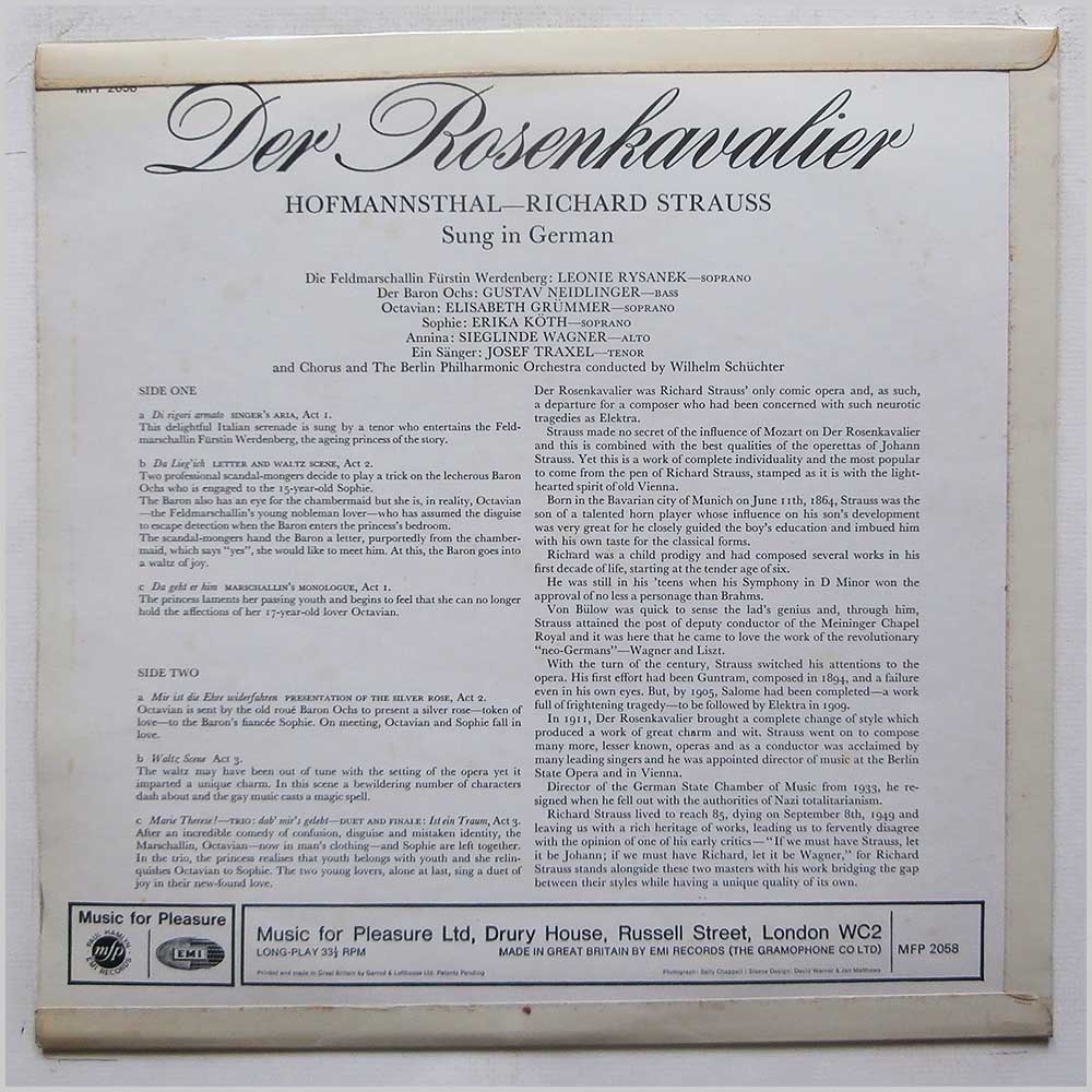 Berlin Philharmonic Orchestra - Richard Strauss: Highlights from Der Rosenkavalier  (MFP 2058) 