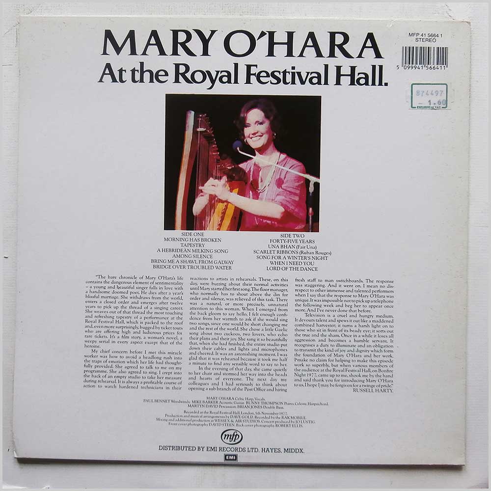 Mary O'Hara - Mary O'Hara At The Royal Festival Hall  (MFP 41 5664 1) 