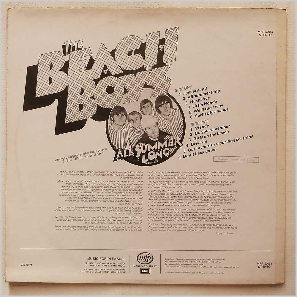 The Beach Boys - All Summer Long  (MFP 50065) 
