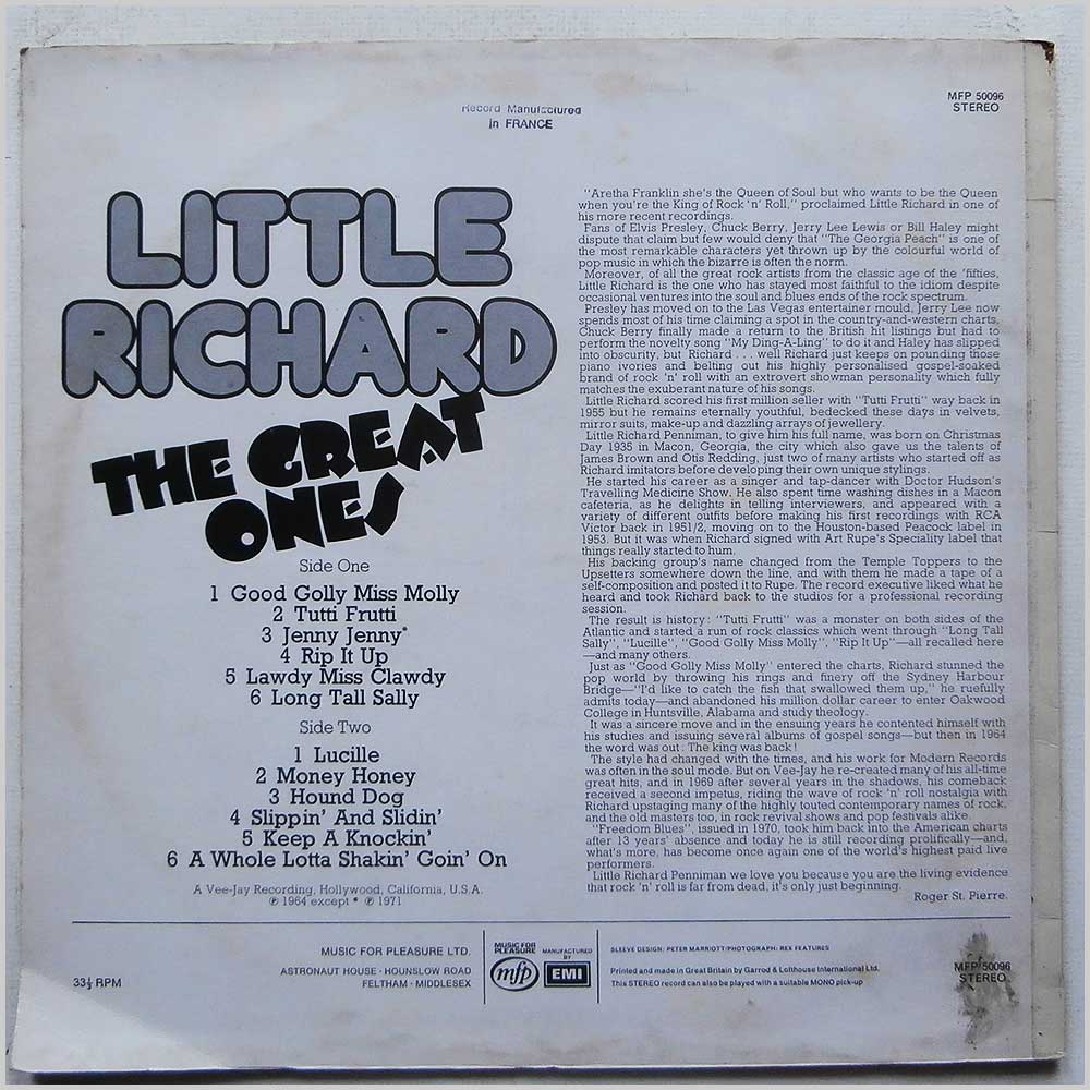 Little Richard - The Great Ones  (MFP 50096) 
