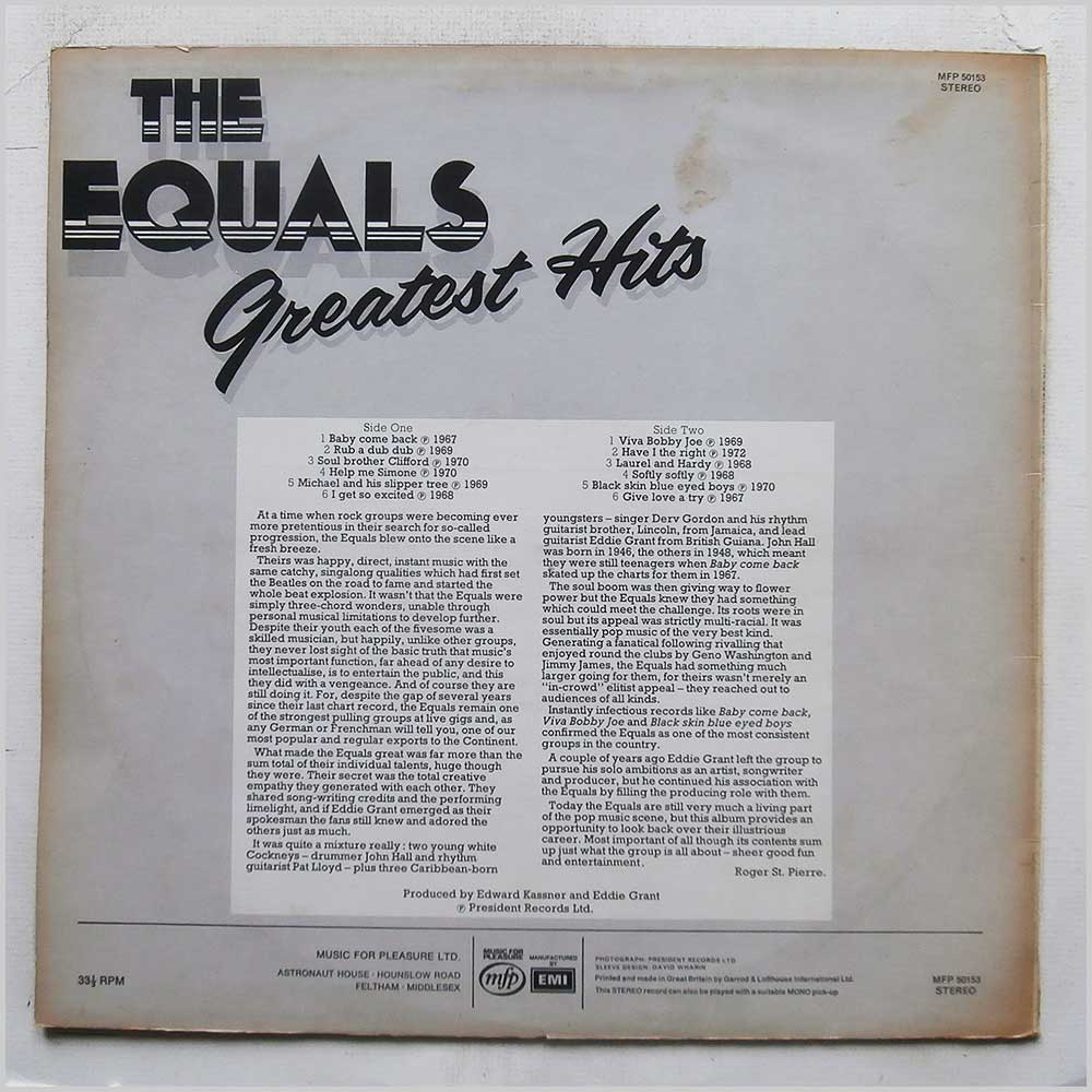 The Equals - The Equals Greatest Hits  (MFP 50153) 
