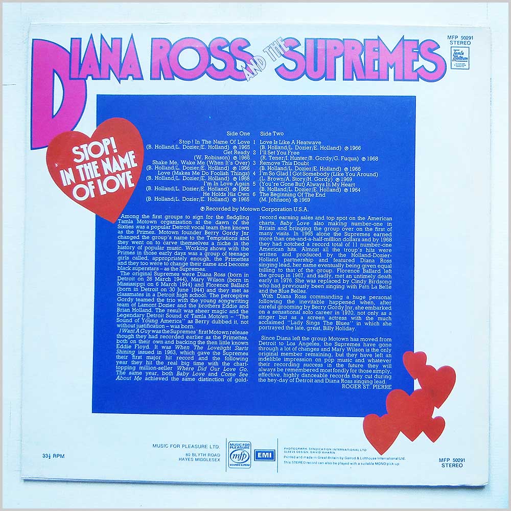 Diana Ross and the Supremes - Stop! in The Name Of Love  (MFP 50291) 