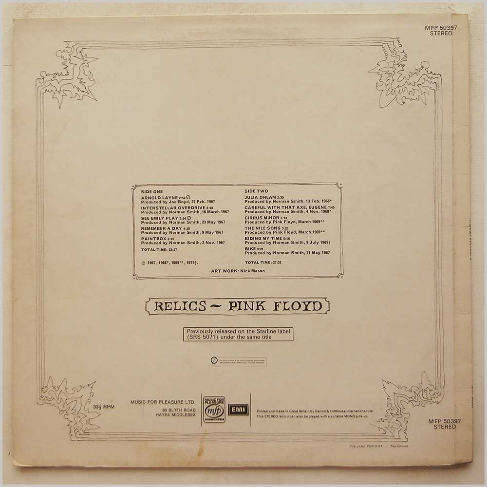 Pink Floyd - Relics  (MFP 50397) 