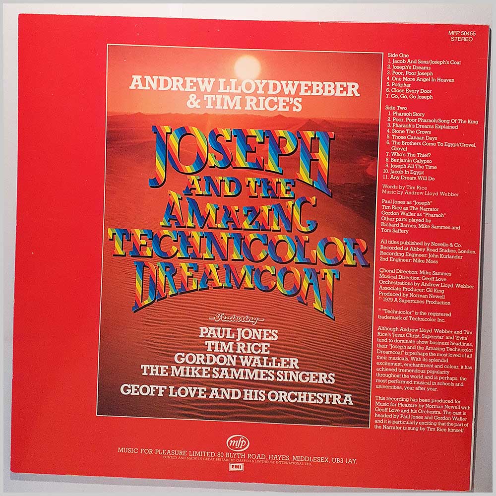 Andrew Lloyd Webber, Tim Rice, Paul Jones - Joseph and The Amazing Technicolour Dreamcoat  (MFP 50455) 