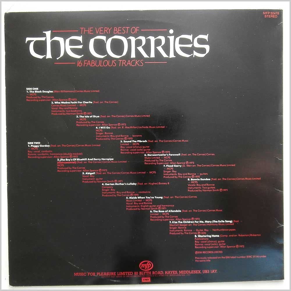 The Corries - The Very Best Of The Corries: 16 Fabulous Trakcs  (MFP 50478) 