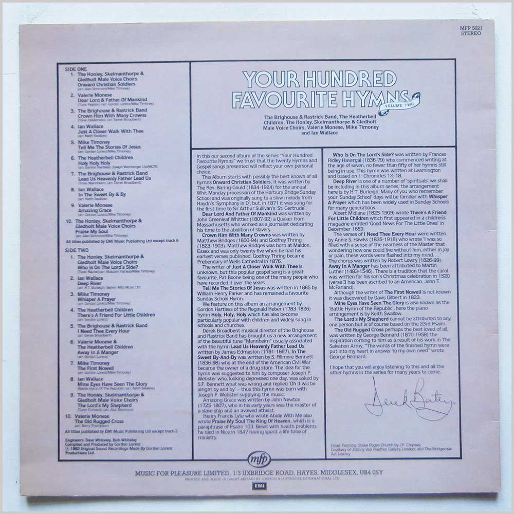 Various - Derek Batey Presents Your Hundred Favourite Hymns  (MFP 5621) 
