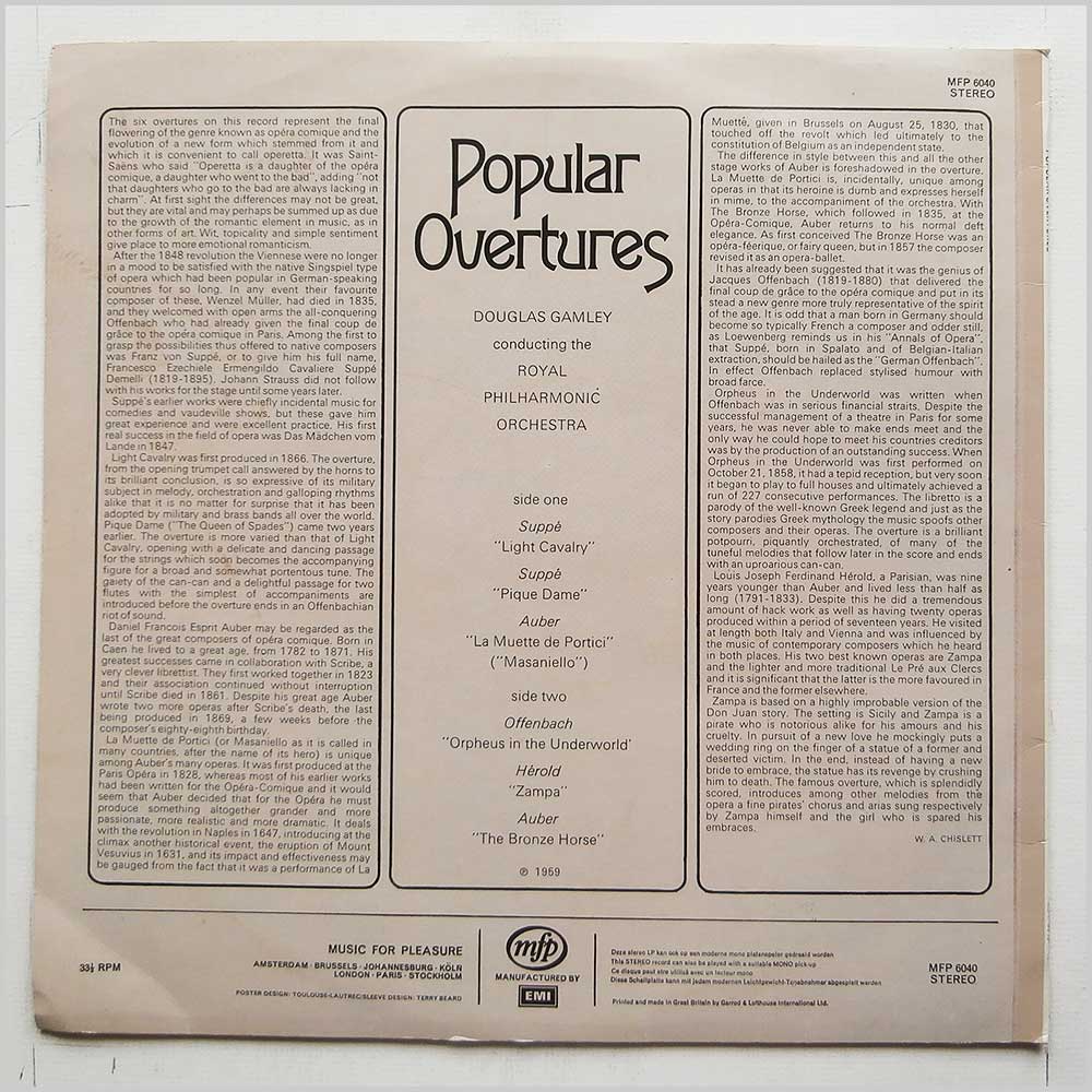 Various - Popular Overtures  (MFP 6040) 