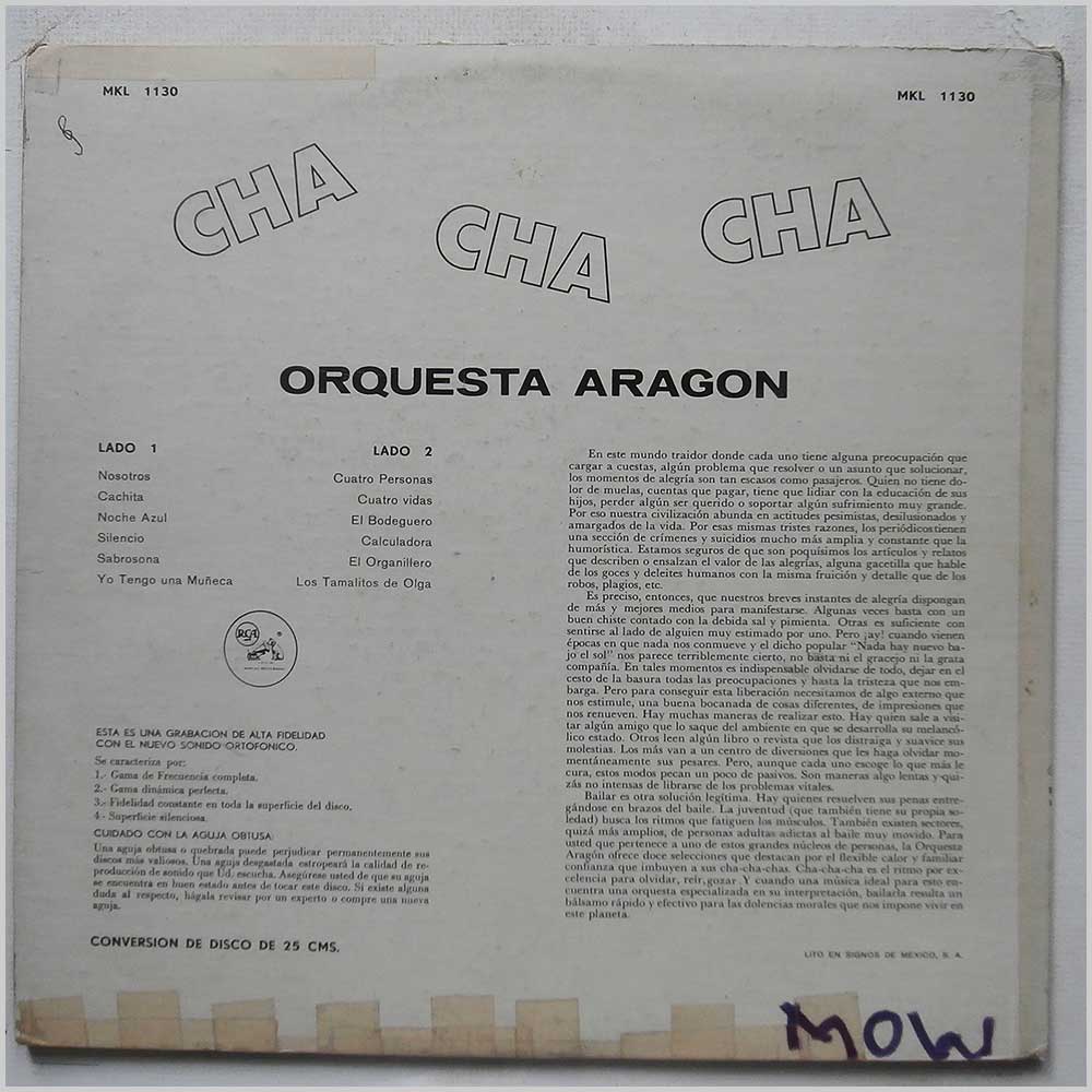 Orquesta Aragon - Cha Cha Cha  (MKL 1130) 
