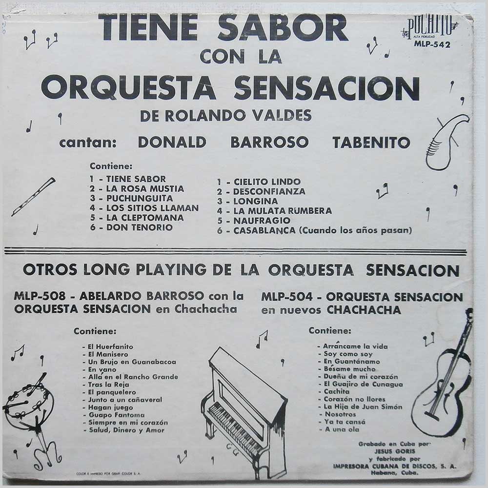 Orquesta Sensacion De Rolando Valdes - Tiene Sabor  (MLP-542) 
