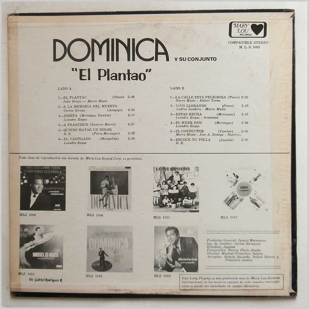 Dominica Y Su Conjunto - El Plantao  (M.L.S. 1033) 