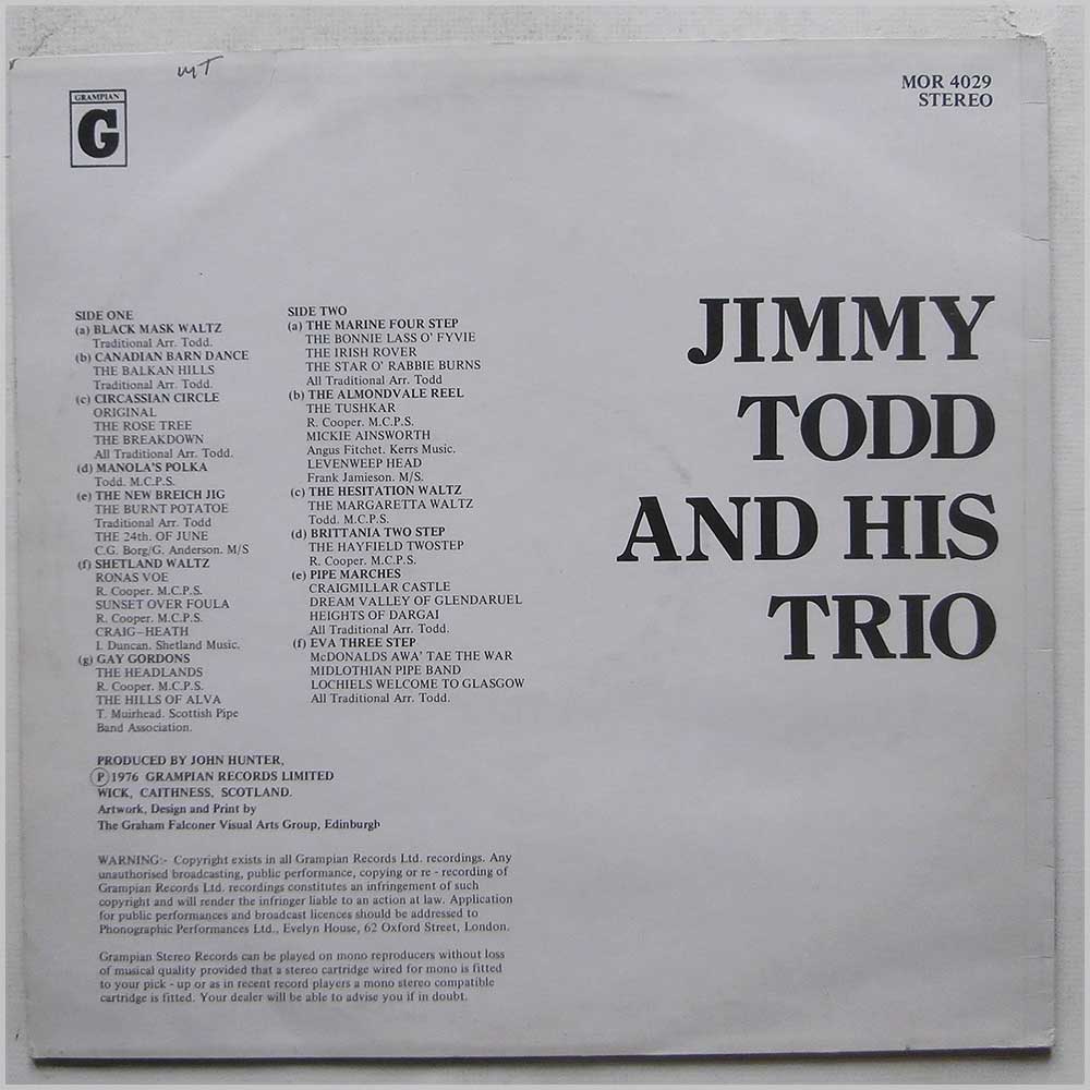 Jimmy Todd and His Trio - Jimmy Todd and His Trio  (MOR 4029) 