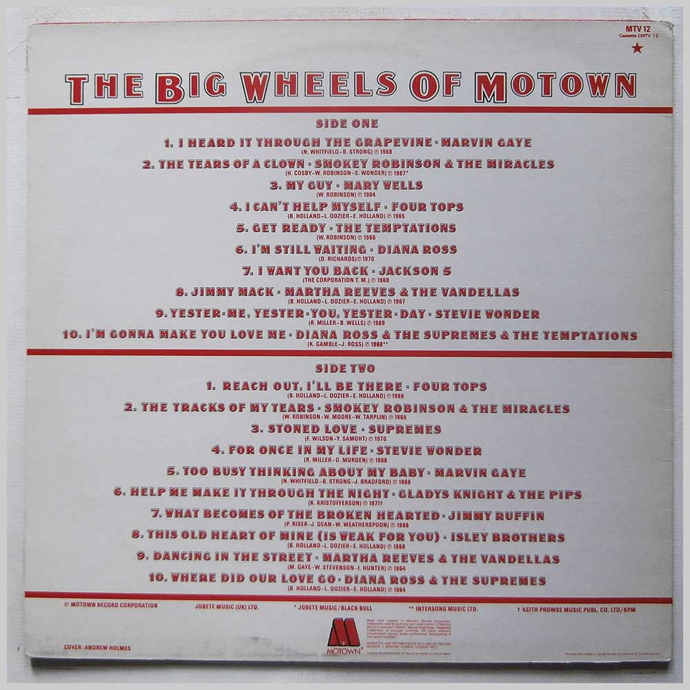 Various - The Big Wheels Of Motown  (MTV 12) 