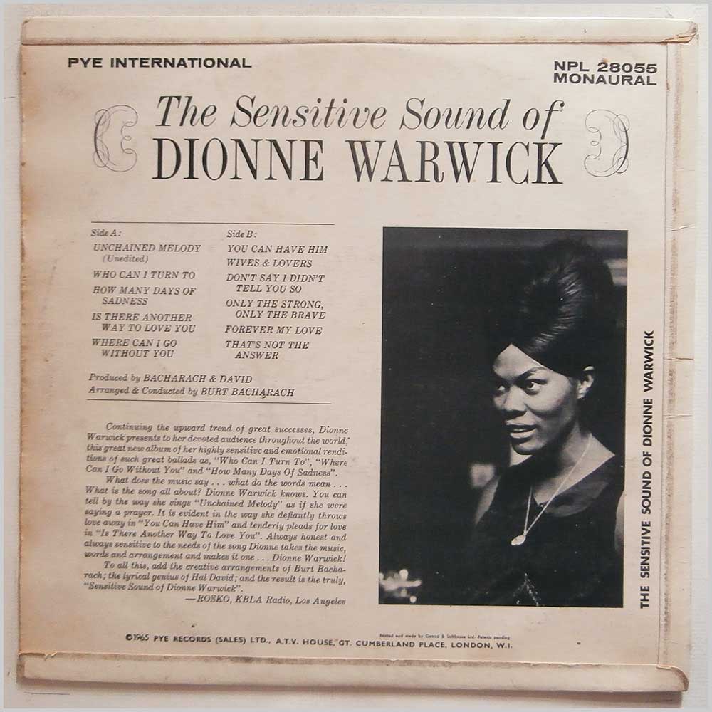 Dionne Warwick - The Sensitive Sound Of Dionne Warwick  (NPL 28055) 