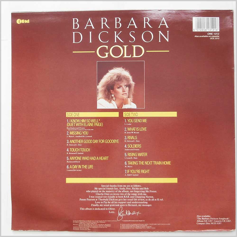Barbara Dickson - Gold  (ONE 1312) 