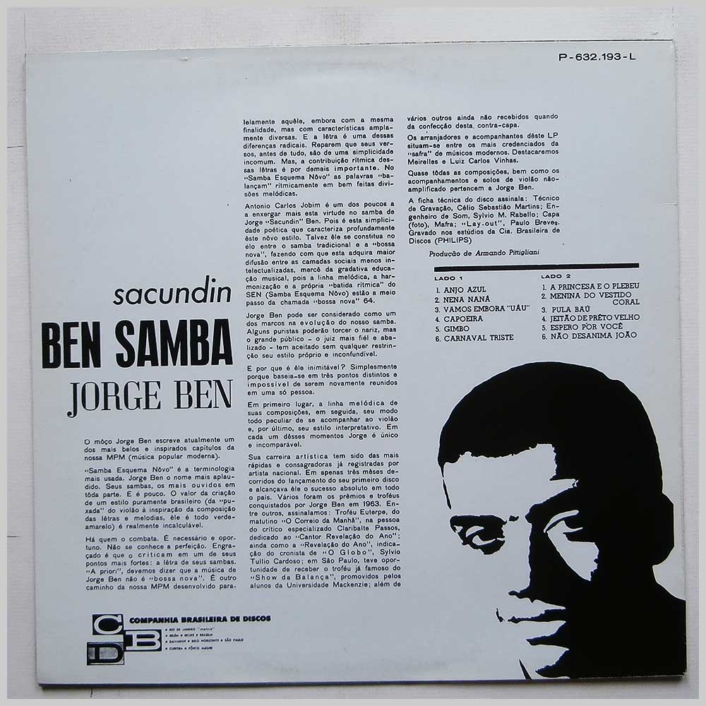 Jorge Ben - Sacundin Ben Samba  (P-632.193-L) 