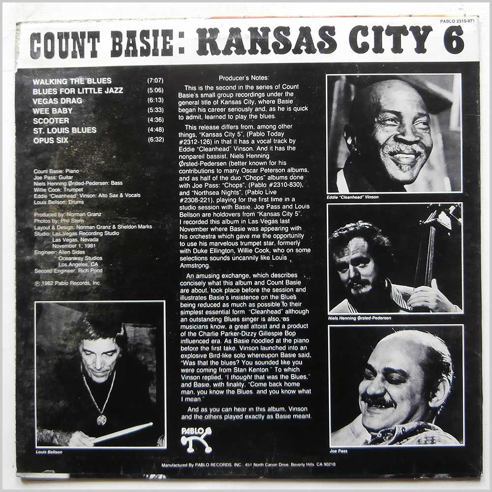 Count Basie - Kansas City Count Basie 6  (PABLO 2310-871) 