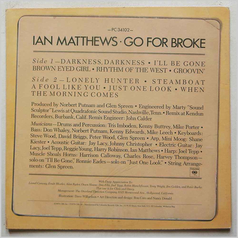 Ian Matthews - Go For Broke  (PC 34103) 