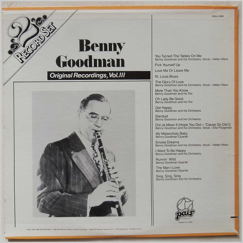 Benny Goodman - Original Recordings, Vol. III  (PDL2-1093) 