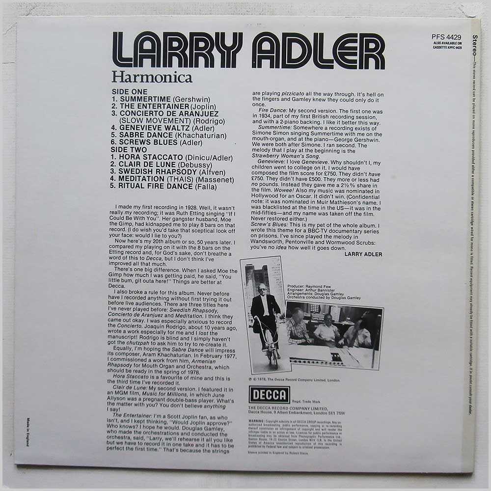 Larry Adler - Harmonica  (PFS 4429) 