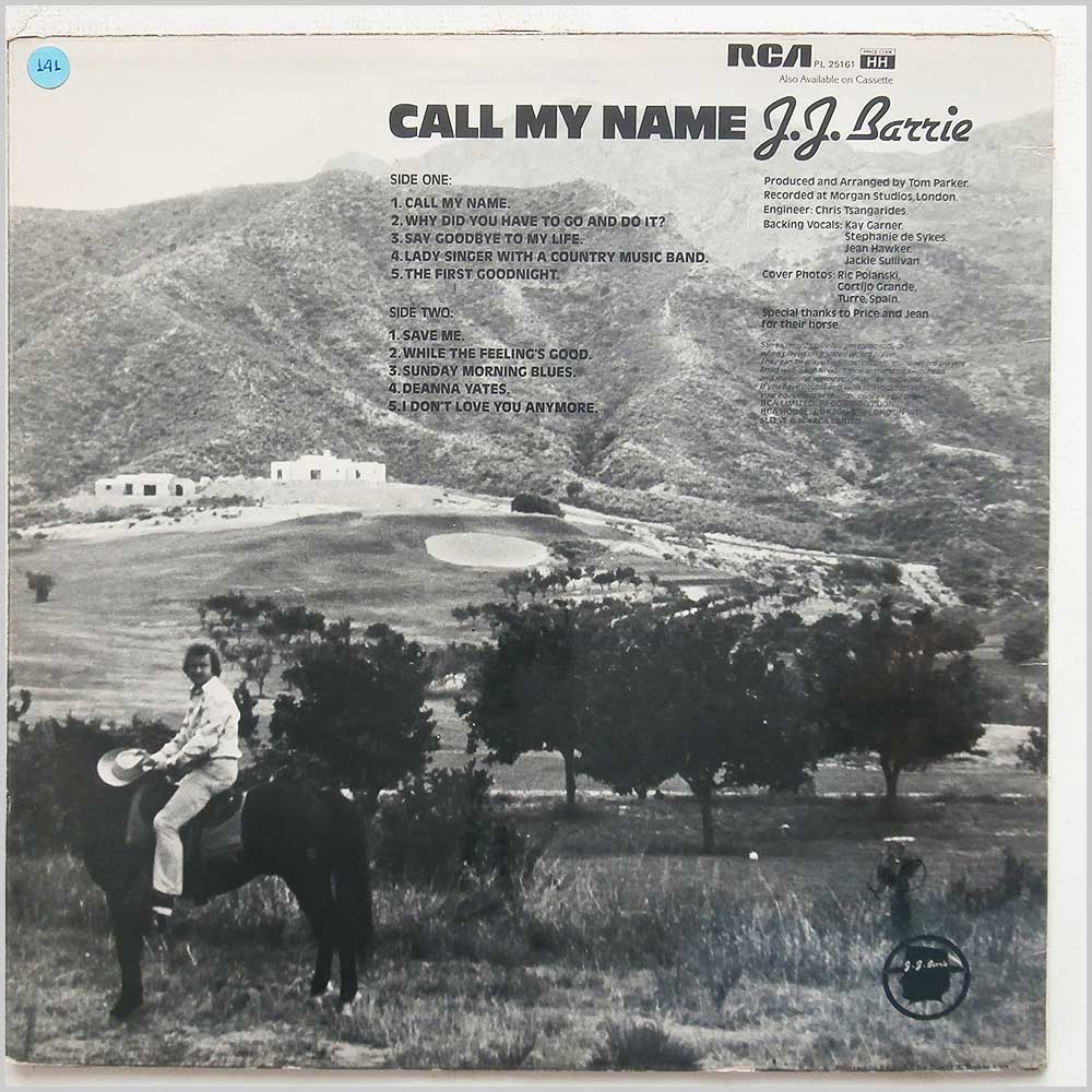 J. J. Barrie - Call My Name  (PL 25161) 