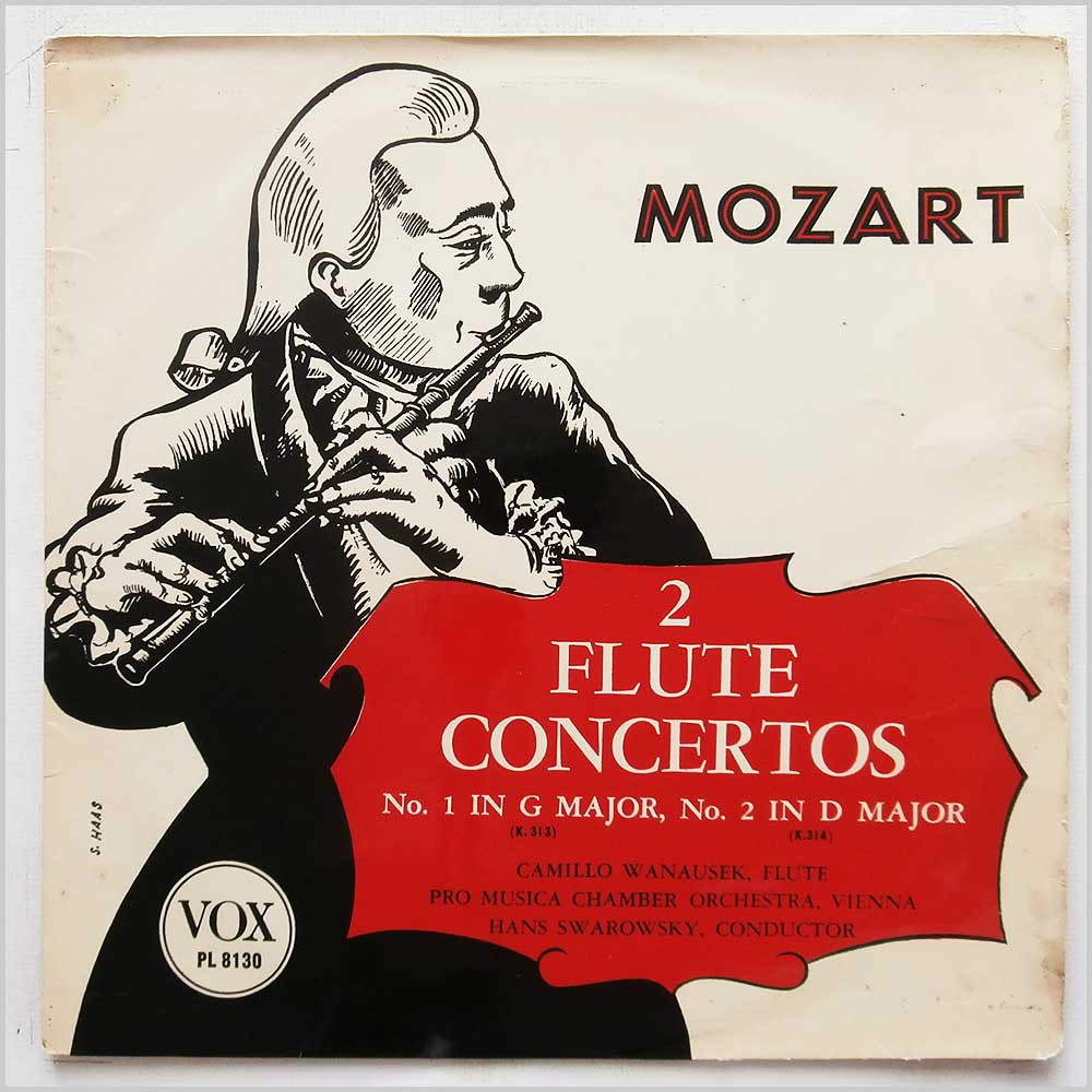 Camillo Wanausek, Pro Musica Chamber Orchestra Vienna, Hans Swarowsky - Mozart: 2 Flute Concertos No.1 In G Major, No. 2 In D Major  (PL 8130) 