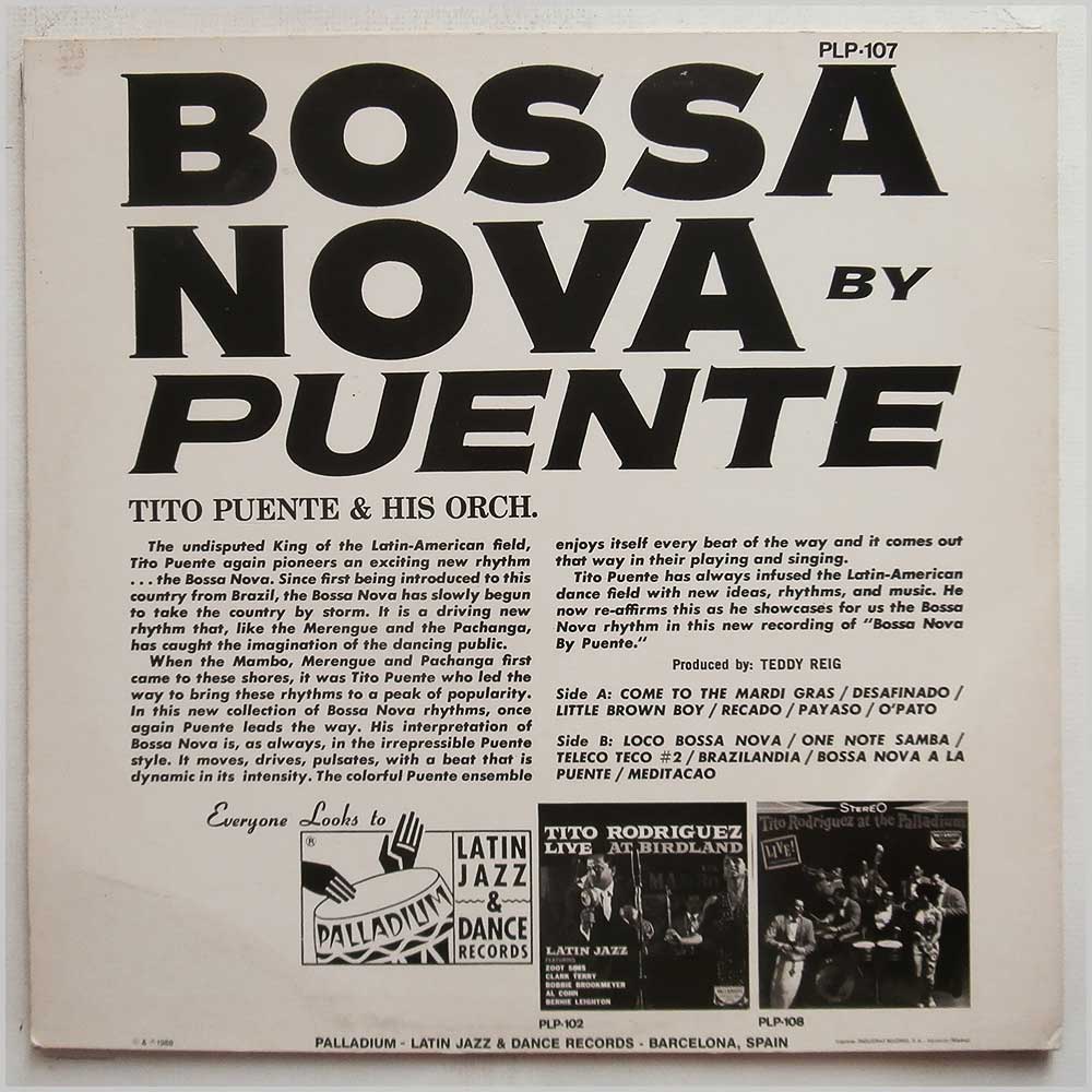Tito Puente and His Orchestra - Bossa Nova By Puente  (PLP-107) 