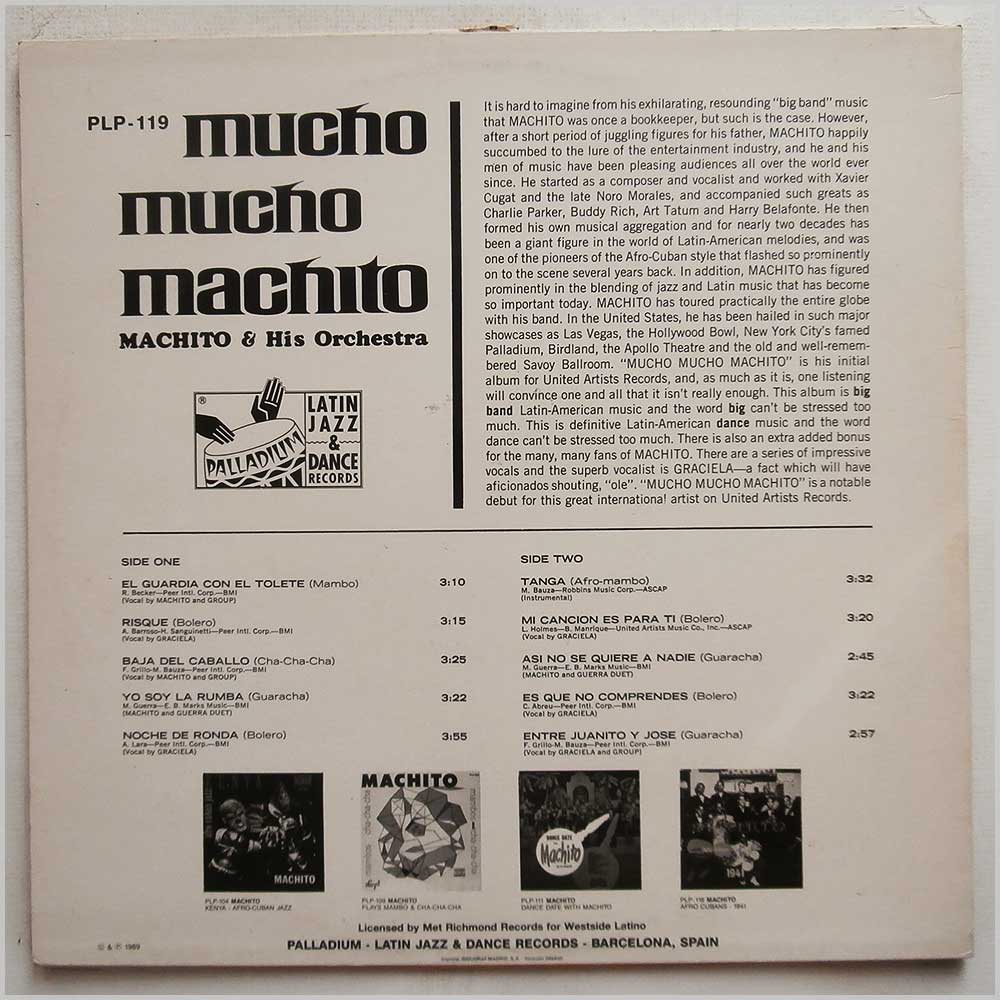 Machito and His Orchestra - Mucho Mucho Machito  (PLP-119) 