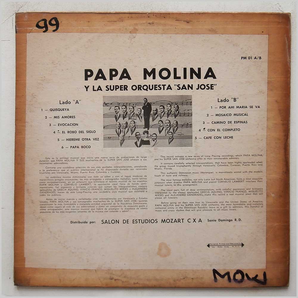 Papa Molina Y La Super-Orquesta San Jose - Papa Molina Y La Super-Orquesta San Jose  (PM 01 A/B) 
