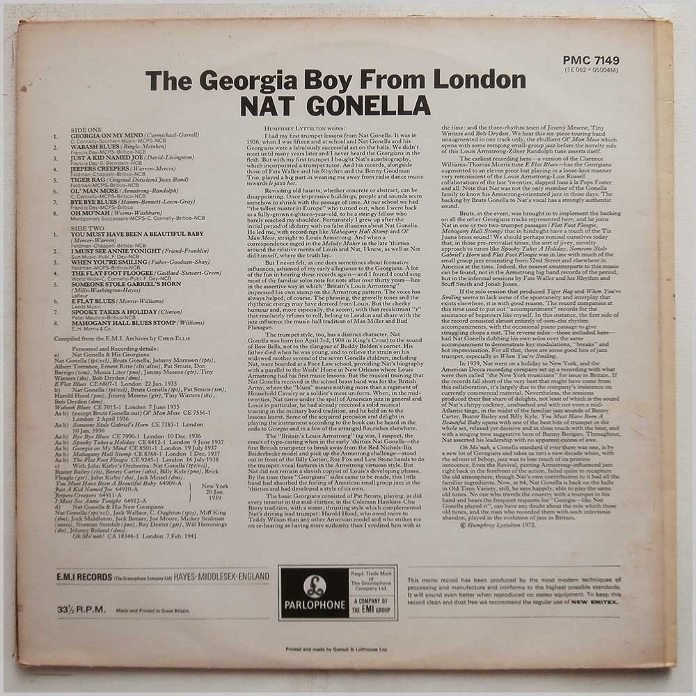 Nat Gonella - The Georgia Boy From London  (PMC 7149) 