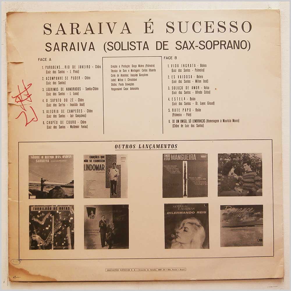 Saraiva - Saraiva E Sucesso (Solo De Sax-Soprano)  (PPL-12. 172) 