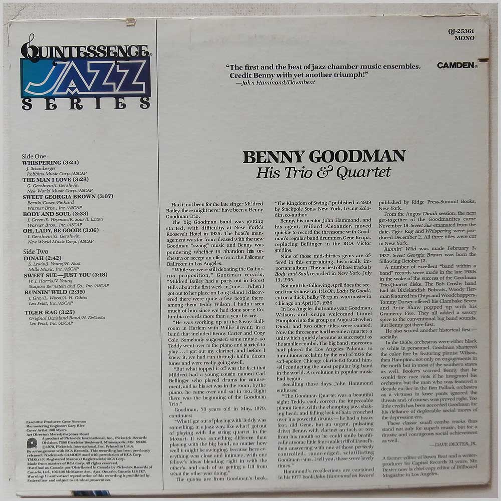 Benny Goodman - His Trio and Quartet  (QJ-25361) 