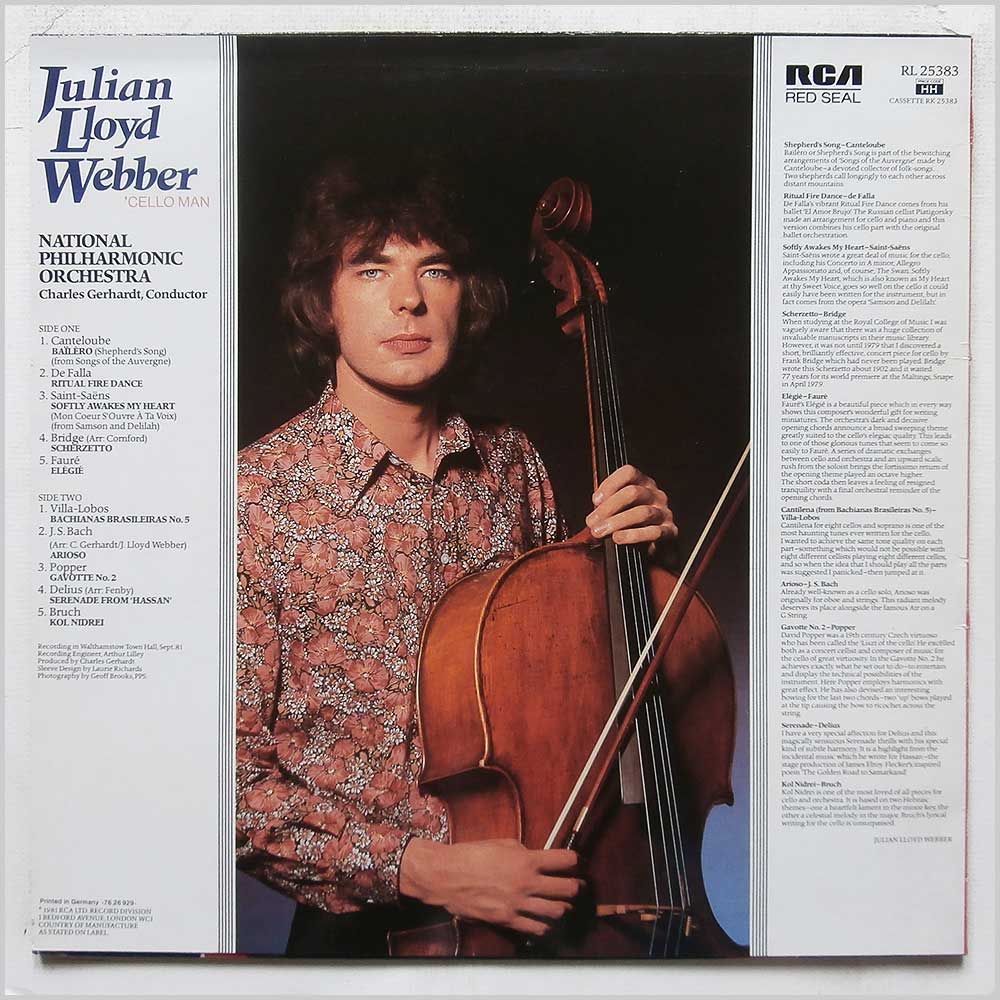 Julian Lloyd Webber, National Philharmonic Orchestra - Cello Man  (RL 25383) 
