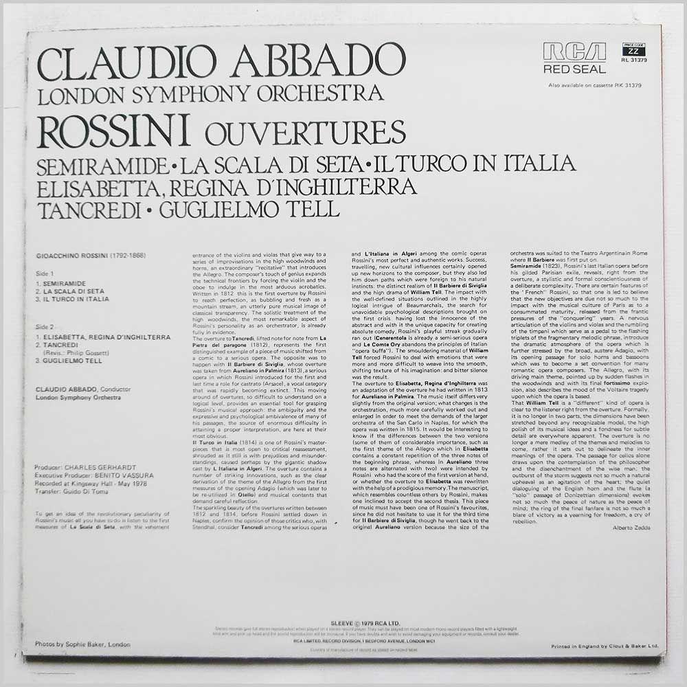 Claudio Abbado, London Symphony Orchestra - Rossini: Ouvertures  (RL 31379) 