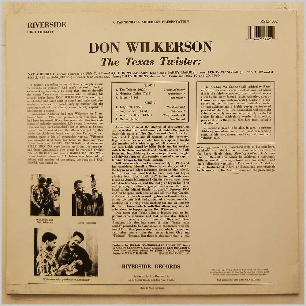 Don Wilkerson - The Texas Twister  (RSLP 332) 