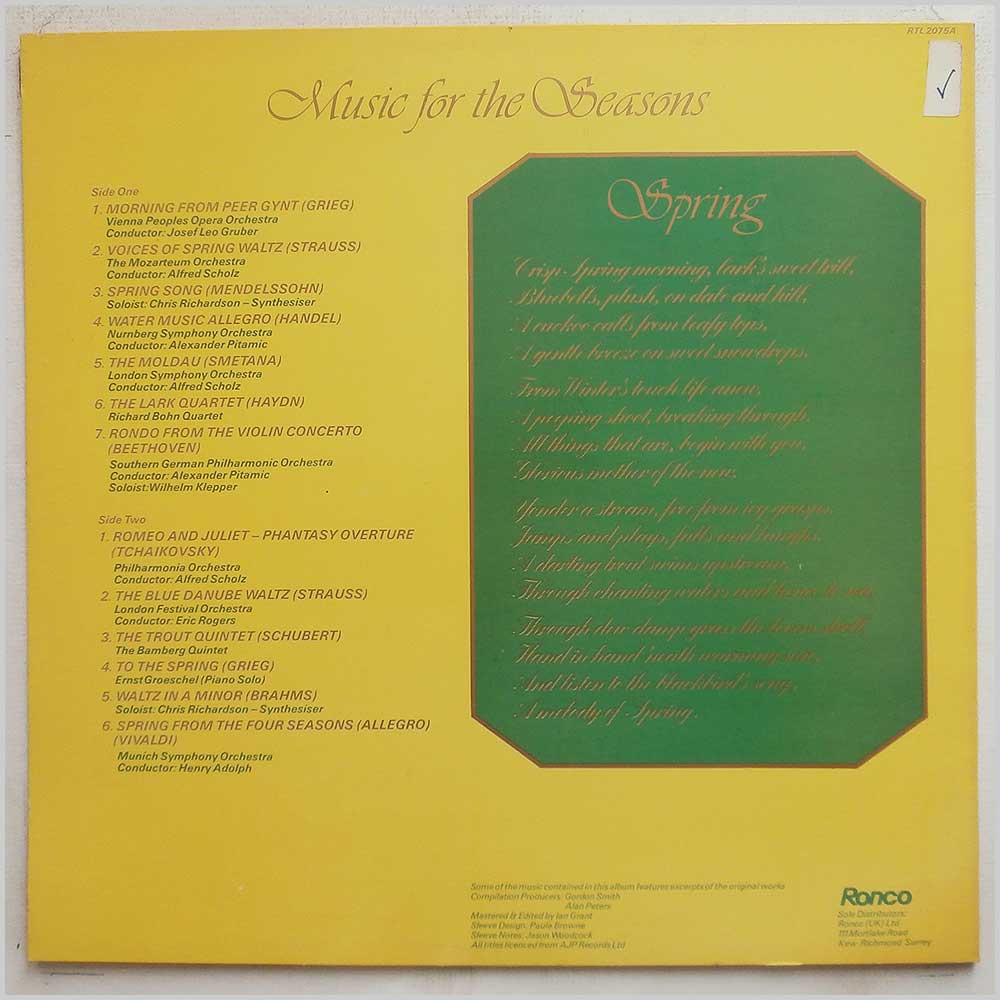 Various - Music For The Seasons: Spring  (RTL 2075A) 