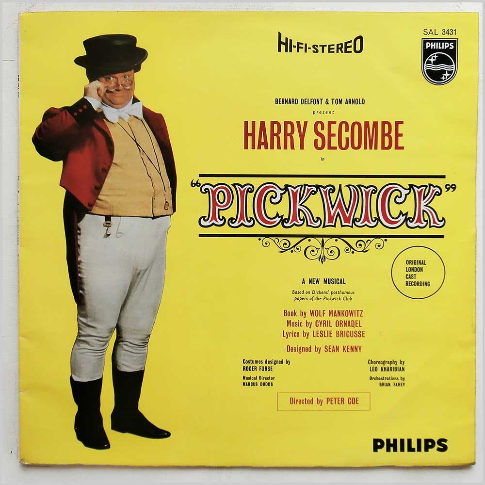 Harry Secombe, Wolf Mankowitz, Cyril Ornadel, Leslie Bricusse - Pickwick  (SAL 3431) 