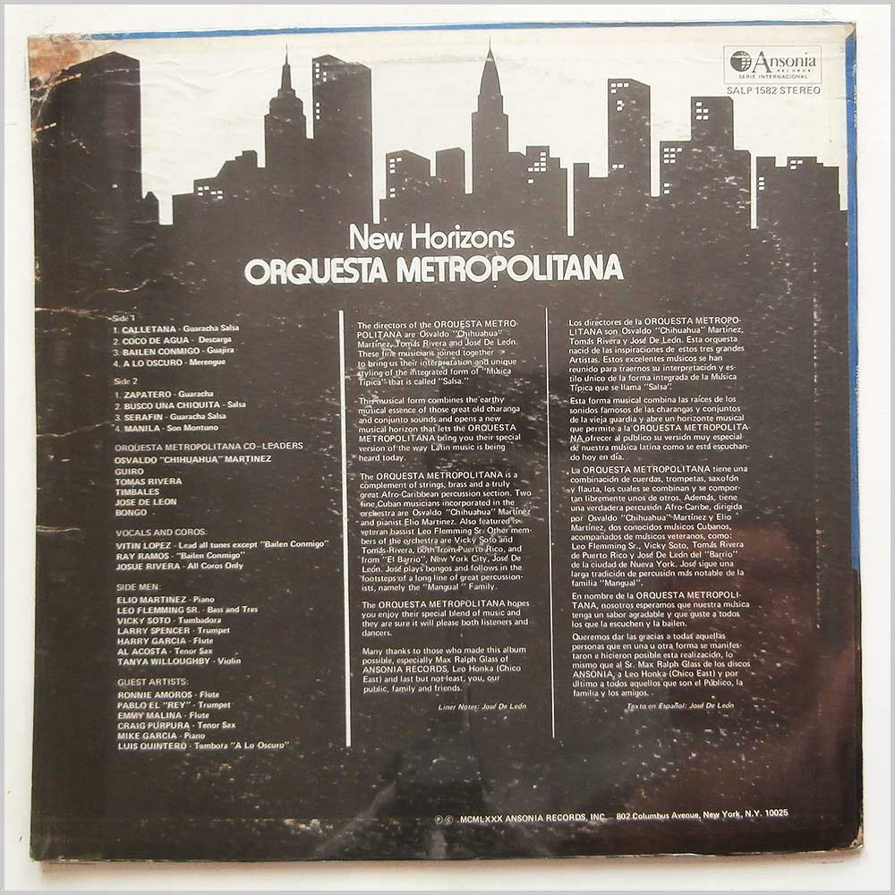 Orquesta Metropolitana - New Horizons Orquesta Metropolitana  (SALP 1582) 