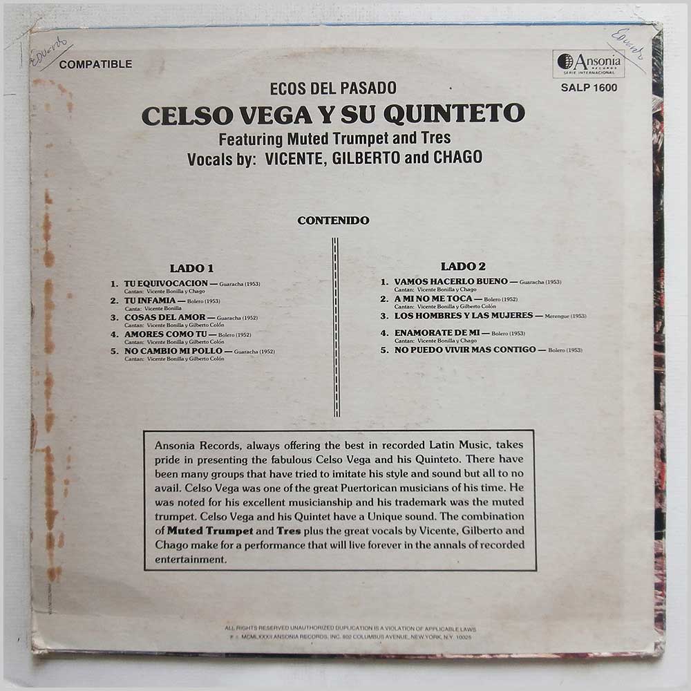 Celso Vega Y Su Quinteto - Ecos Del Pasado  (SALP 1600) 
