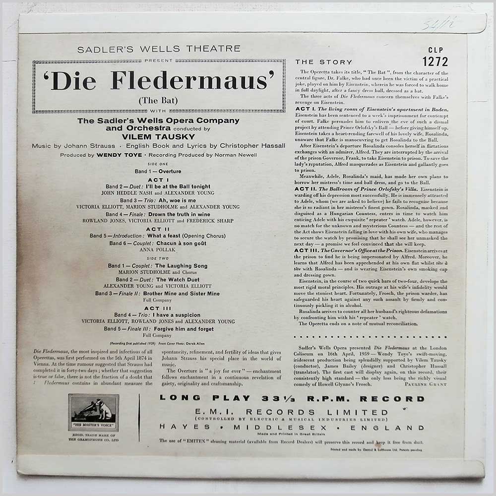 Otto Klemperer, Philharmonia Orchestra and Chorus  - Beethoven: Highlights From Fidelio  (SAX 2547) 