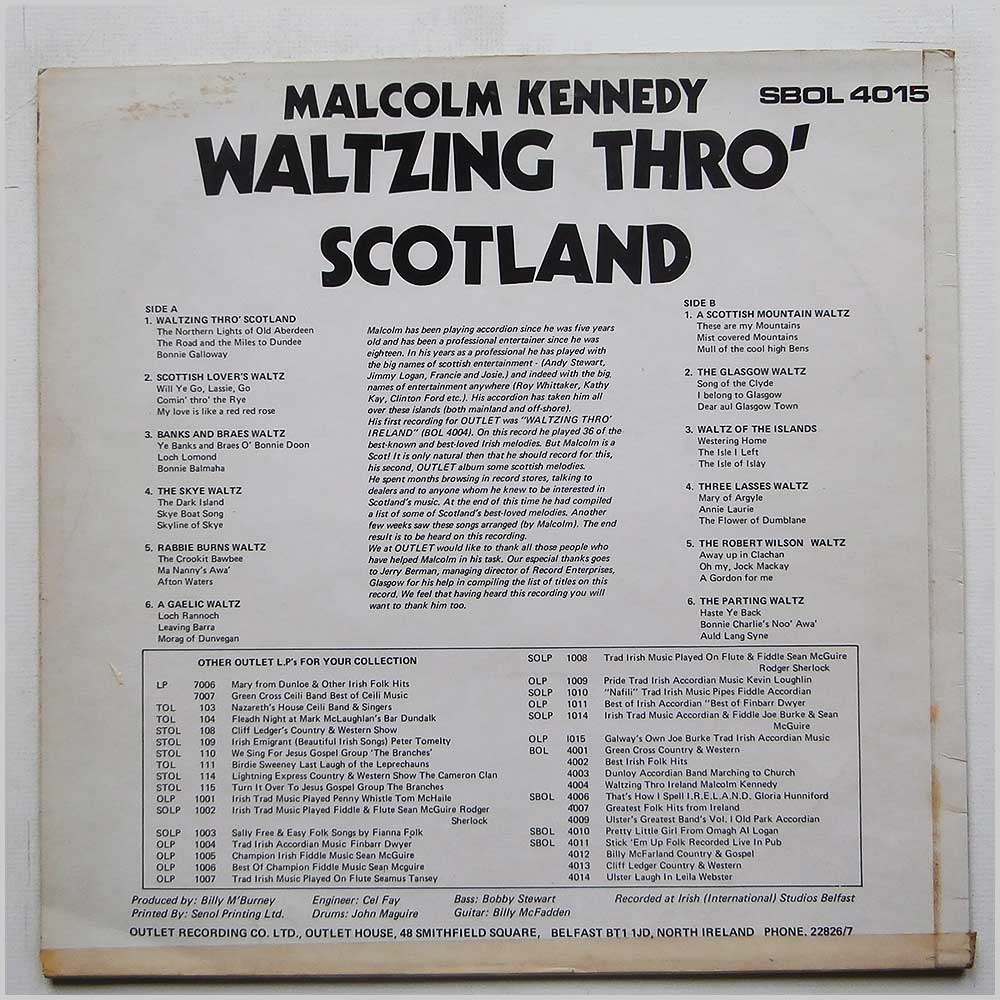 Malcolm Kennedy - Waltzing Thro' Scotland  (SBOL 4015) 