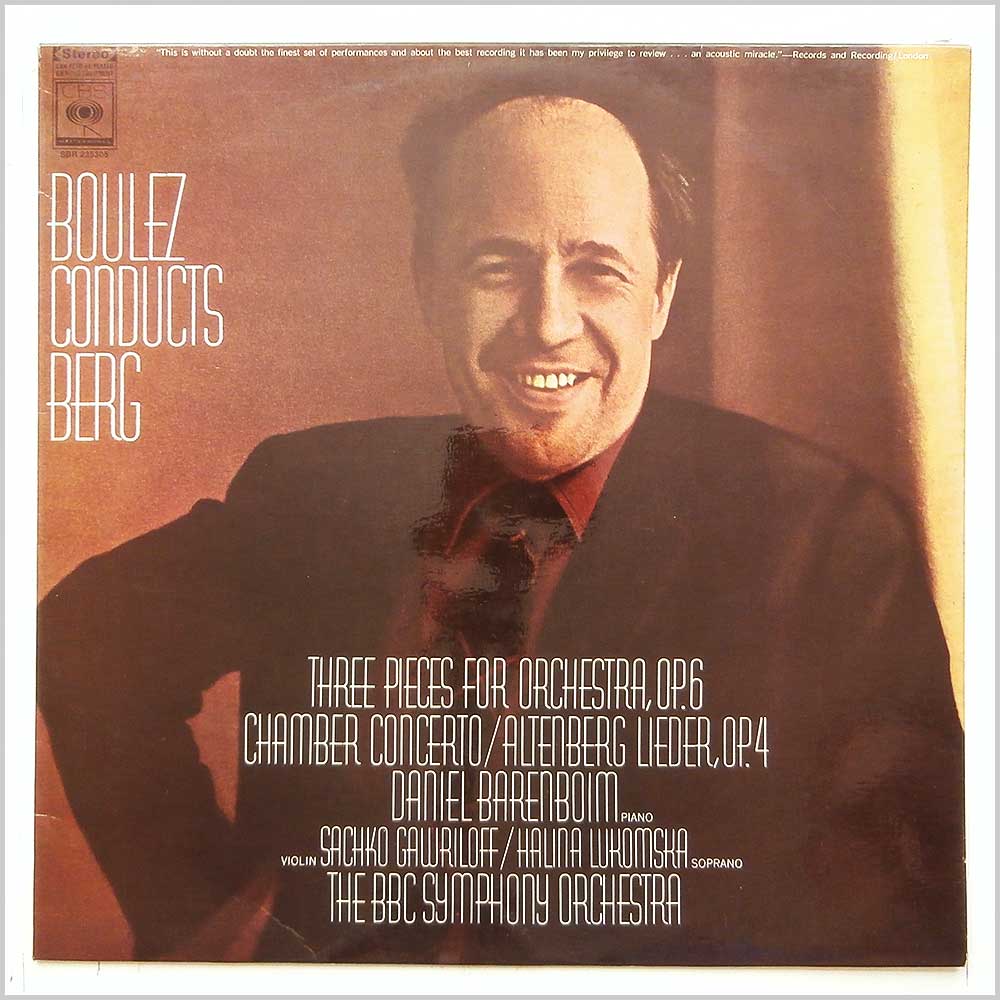 Pierre Boulez, The BBC Symphony Orchestra - Boulez Conducts Berg  (SBR 235305) 
