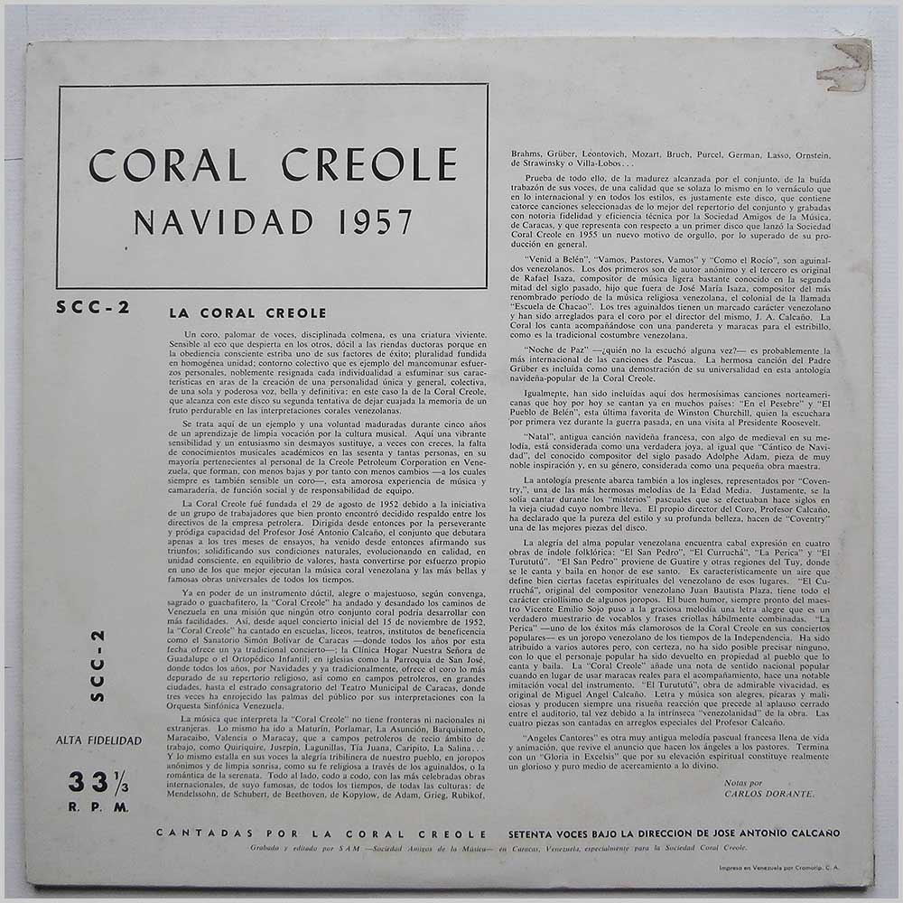 Jose A. Calcano - Coral Creole  (SCC-2) 
