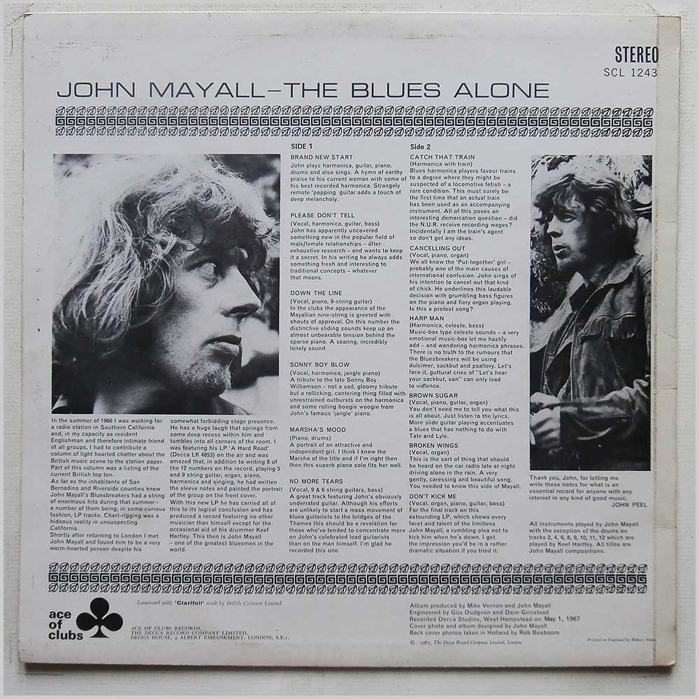 John Mayall - The Blues Alone  (SCL 1243) 