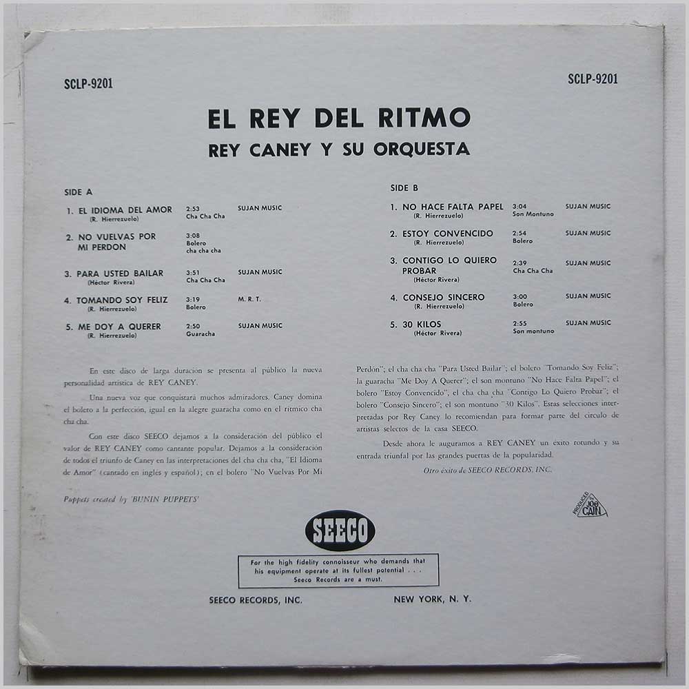 Rey Caney Y Su Orquesta - El Rey Del Ritmo  (SCLP-9201) 