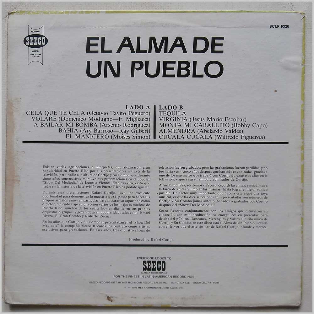 Cortijo Y Su Combo, Ismael Rivera - El Alma De Un Pueblo  (SCLP 9326) 