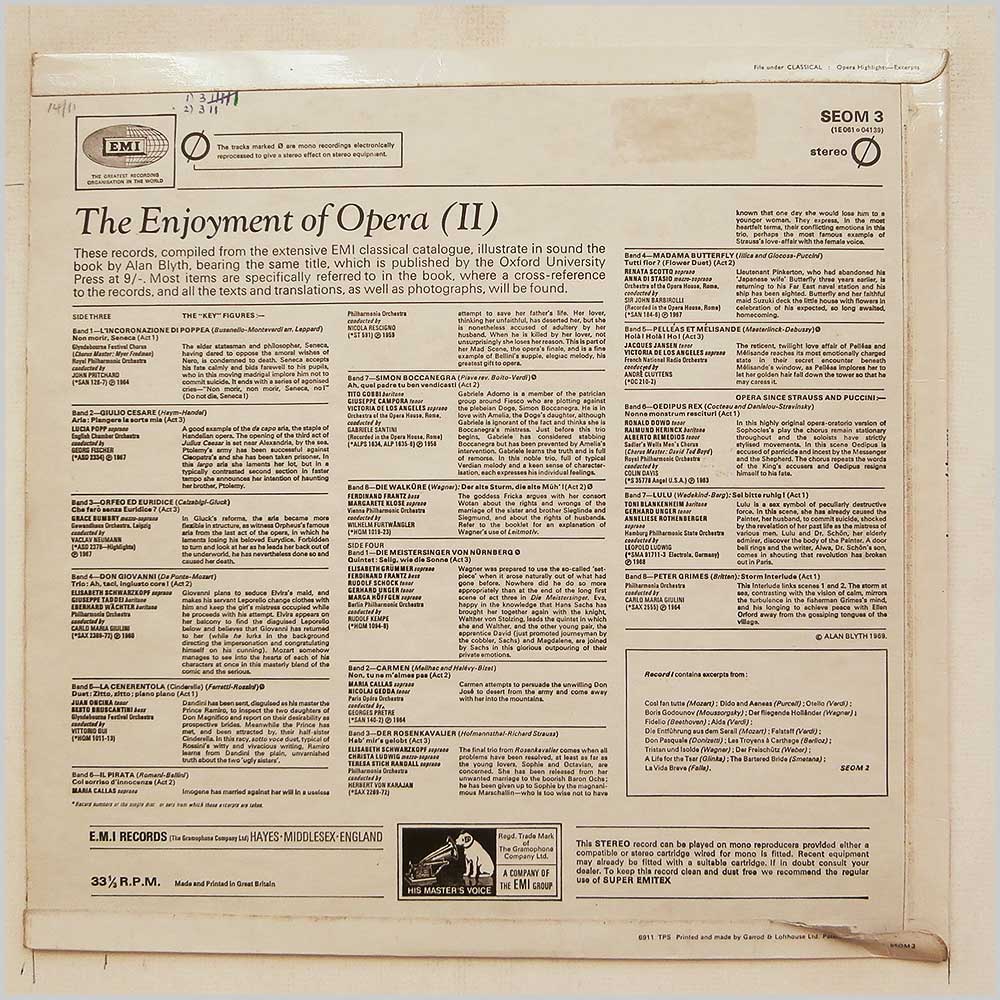 Grace Bumbry, Various - The Enjoyment of Opera 2  (SEOM 3) 