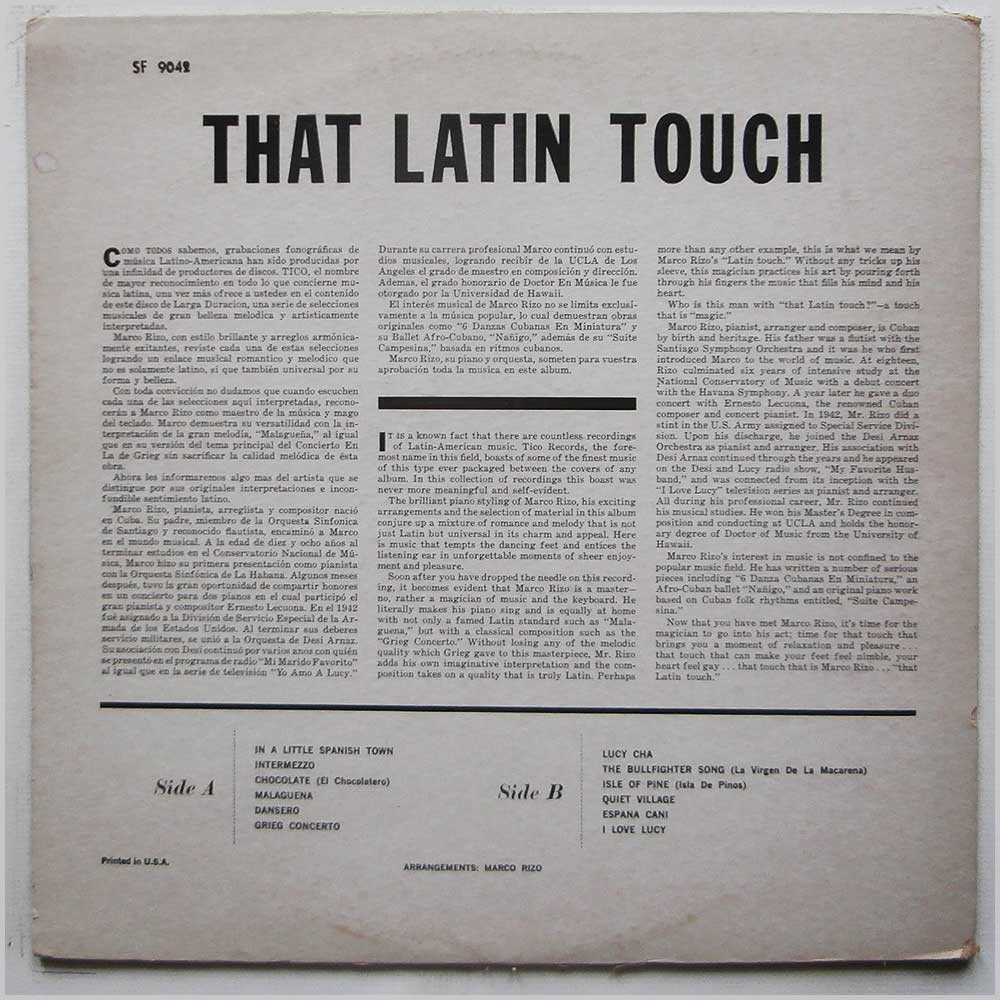 Marco Rizo - That Latin Touch (SF 9042)